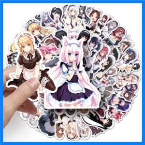 50pcs 애니메이션 메이드 드레싱 소녀 스티커 DIY 냉장고 가방 스케이트 보드 휴대 전화 핸드 계정 스티커