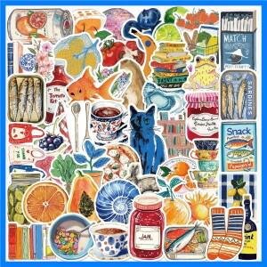 50개 지중해 토마토 아트 감성 스티커 노트북 그래피티 방 스케이트보드 방수 스크랩북킹 휴대폰 스티커 데