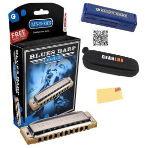 [미국배송] 호너 532 블루스 하프 MS 하모니카 - 케이스 파우치 오스틴 바자 온라인 매뉴얼 연마 천이 포함된 키 오브 C 번들