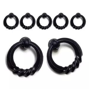 인테리어 세상 웨이브링 1구 가구손잡이 블랙 7개