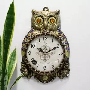 무소음 재복 부엉이 신주도금 주물 벽시계 HCA-614G