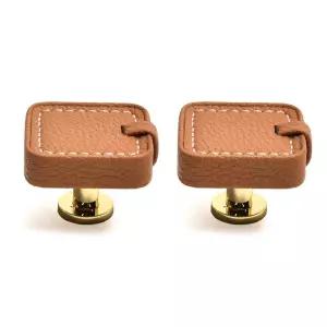 인테리어 세상 가죽사각 1구 가구손잡이 2개