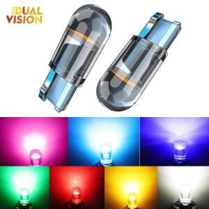 자동차 LED T10 W5W 캔버스 유리 COB 6000k 독서등 돔 램프 마커 웨지 번호판 전구 168 194 192 DC 12V 백