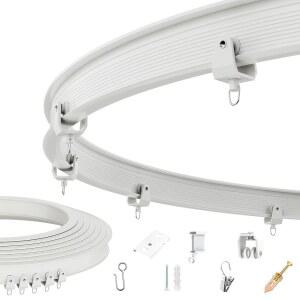 유연한 구부릴 수 있는 천장 커튼 트랙, 트랙 시스템이 레일용 마운트, 룸 디바이더, 로드, RV 9.8피트/3미터, 흰색