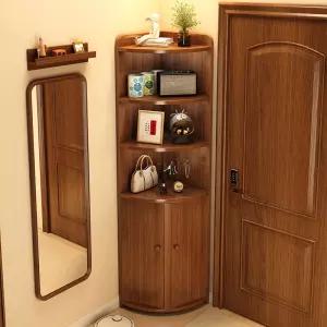 코너 틈새 삼각 수납장 원목 선반 공간활용 인테리어 코너장