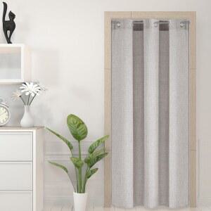 하하펠트 1 패널 42 x 80 인치 린넨 옷장 커튼, 플랙스 도어 옷장용 접이식 방 칸막이, 전면 및 슬라이딩 도어, 파티오(화이트 그레이)