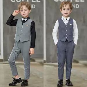 안토니 미니 체크 4버튼 양장 조끼 정장 세트 조끼.