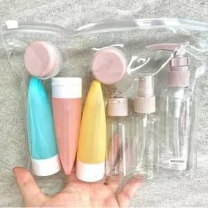 여행용 화장품 소분용 공병 파우치 세트 여행키트 헬스장 수영장 여행용