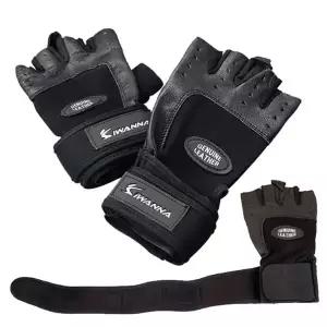 아이워너 반오픈 가죽 헬스 장갑 이중밴드 1P 운동 (WFJ7FYN)