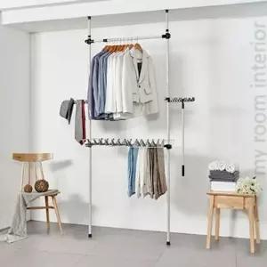 upgrade 바지걸이 행거 2단 기둥식 옷수납장 고정행거 W4EB7C4