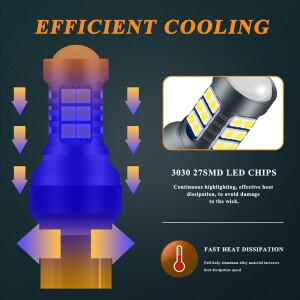 루보식  브전구 백업 후진등 7440 LED 전구 자동차 신호 램프 T20 WY21W 3030SMD 2 개