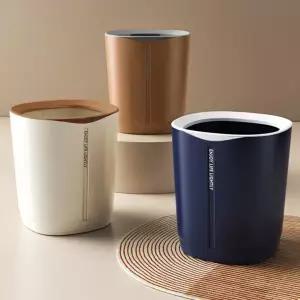 투톤 휴지통 다용도 디자인 쓰레기통 오픈형 휴지통 종량제 화장실 거실 분리수거함 15리터 주방 일반