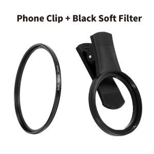 52mm 블랙 미스트 14 소프트 모바일 폰 렌즈 필터 클립 카메라 액세서리 캐논 니콘