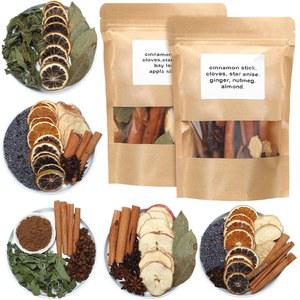 Siifert 6팩 크리스마스 스토브탑 포푸리 겨울 시머 냄비 키트 말린 오렌지 슬라이스 시나몬 스틱 방향제 사케 재료 볼 필러 장식 명절 향수 집들이 선물