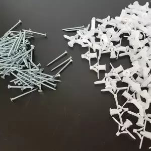 동공 앙카 플라스틱 나사못 피스 석고 보드 앙카 세트 벽걸이 다용도 가정용 화이트 가벼운 작업용 나비