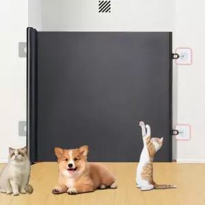 고양이 안전 문 슬라이드 출입문 반려동물 강아지 안전 문 원터치 주방안전 접이식 확장형 울타리 실내