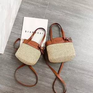 여성 라탄 토트 숄더백 겸용 투웨이 가방 스몰 사이즈 여자가방 데일리백 도트백 투웨이백 여름가방