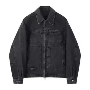 [커스텀멜로우](광주신세계)블랙 데님 트러커 CWUAM25384BKX