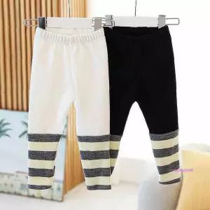 유아 겨울 아기 실내복 포근 줄무늬 레깅스 쫄바지hij705