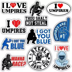소다바 재미있는 심판 스티커 팩 10개 3x3인치 야구 소프트볼 포수 데칼 헬멧 노트북 물병용 방수 비닐