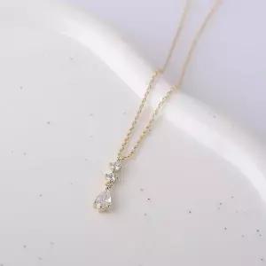 시후주얼리 골드 시뮬럿다이아 미니 드롭 물방울 목걸이 EC501N (WFKB317)