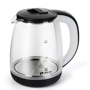 키친아트 1.8L 유리포트 사무실 커피포트기 무선전기주전자 블랙