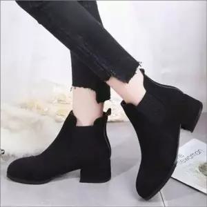 여성 첼시부츠 기모안감 겨울 스웨이드 앵클부츠 옆밴딩 2색