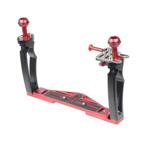 호환 조절식 듀얼 핸들 트레이 안정기 GoPro 13용 다이빙 캐논 소니 카메라 스마트 폰 수중 하우징 브래킷