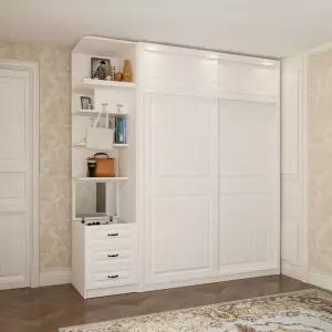 튼튼한 화이트 슬라이딩 나무 미닫이옷장 옷장