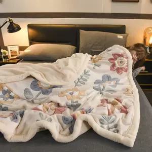 양털이불 따뜻한 담요 양털 두껍고 겨울용 낮잠 푹신한