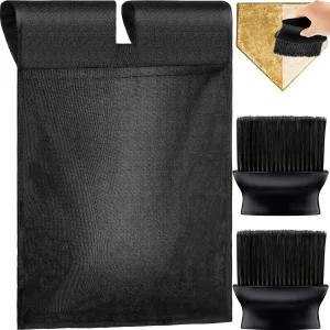 팹베이 3피스 심판 장비 세트에는 야구 소프트볼 장비용 2피스 심판용 홈 플레이트 브러시 볼백 블랙이