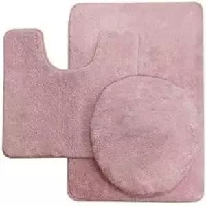팬시 린넨 3pc 솔리드 미끄럼 방지 목욕 매트 세트 욕실 U자형 컨투어 러그 및 변기 뚜껑 커버 새