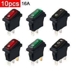 10pcs KCD3 방수 IP67 로커 스위치 ON/OFF ON-OFF-ON 3Pin 2/3 15A 250VAC 자동차 대시 보드 선박  LED 조
