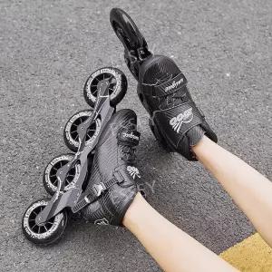 롤러 브레이드 스피드 성인용 4륜 인라인 사이즈 바퀴신발 블랙 선수용