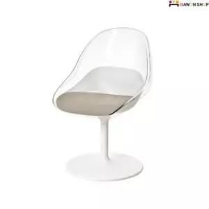 이케아 BALTSAR 화이트-투명 회전의자