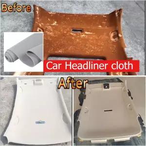 인조가죽시트지 가죽 수선패치 자동차 실내 천장 라이닝 메쉬 원단 스폰지 뒷면 천장재 SUV RV 수리 개조용