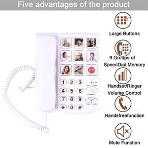 호환 사진 메모리 키용 전화기 | 노인용 치매 알츠하이머 청각 장애 위한 증폭