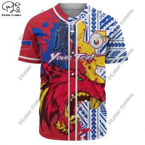 호환 PLSTAR COSMOS 3D 프린팅 필리핀 맞춤형 야구 셔츠  거북이 팜 히비스커스 폴리네시안 부족 문신 F1