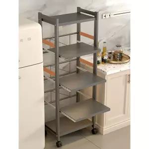 주방정리대 전자레인지 선반 다용도 수납장 슬라이딩 선반정리대 그레이 5단 30cm 3단