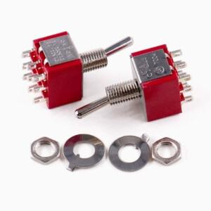 5pcs 토글 스위치 SPDT 125V 6A 9Pin MTS-302 미니 소형 호환 소형