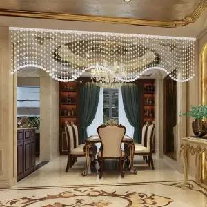 루시네 물결형 장식 비즈 문발 거실 현관 집안 인테리어 문 커튼