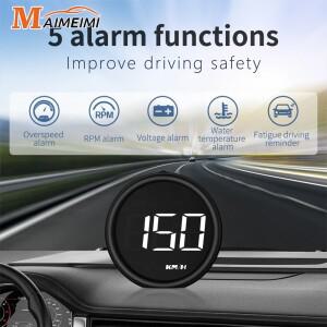 HUD B1 OBD 속도계 자동차 헤드업 디스플레이 프로젝터 5가지 알람 기능 연료 소비 수온계