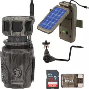 스텔스 캠 리볼버 36MP 360도 셀룰러 트레일 카메라 14인치 스레드 마운트 번들 태양광 전원 패널 홀더2팩