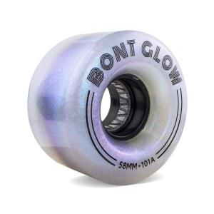 본트 글로우 라이트 업 LED 실내 롤러 스케이트 휠 58x32mm 101A | 4팩 잼, 셔플, 리듬 스케이팅 (엔젤릭 아쿠아)
