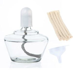 클래식 스타일 알코올 버너 램프 유리 분젠 실험실 장비 가열 250ml, 5개의 무료 교체용 6인치 윅 및 깔때기 포함