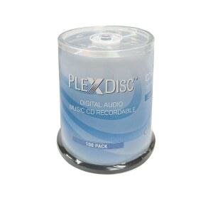 [미국배송] PLEXDISC 52배 디지털 오디오 음악 CD-R 디스크 80분 700MB 반짝이는 실버 - PK 케이크 박스(FFP) 100개 100개