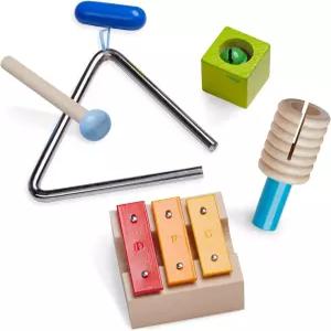 HABA 305922 뮤지컬 사운드 - 트라이앵글 징글벨 블록 미니 메탈로폰과 래틀 다양한 사운드와 간단한