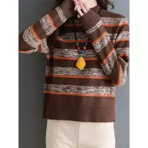 [하프클럽/화세]화세 하이넥배색라인니트_HB5WKN148C