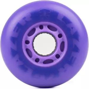 플라잉 이글 휠즈 실내 또는 실외용 인라인 스케이트 휠 조명 롤러 교체용 퍼플 88A 경도 LED 76mm 8팩