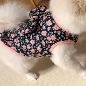 강아지 할매 레트로 장미 김장조끼 S에서 2XL 애견의류 반려 겨울 애옷 고양이 패션